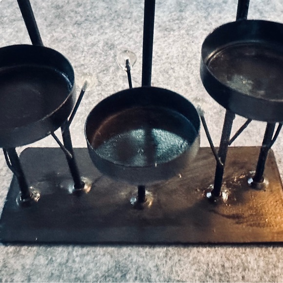 Pair of metal candelabra candle holders - Picture 4 of 7